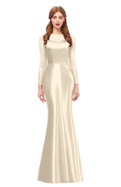 ColsBM Kenzie Cornhusk Bridesmaid Dresses Trumpet Lace Bateau Long Sleeve Floor Length Mature