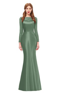 ColsBM Kenzie Hedge Green Bridesmaid Dresses Trumpet Lace Bateau Long Sleeve Floor Length Mature