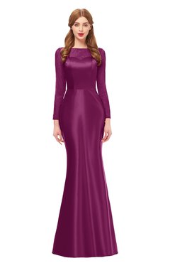 ColsBM Kenzie Magenta Purple Bridesmaid Dresses Trumpet Lace Bateau Long Sleeve Floor Length Mature