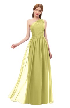 ColsBM Kendal Daffodil Bridesmaid Dresses A-line Sleeveless Half Backless Pleated Elegant One Shoulder