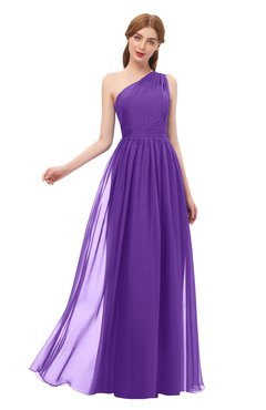 ColsBM Kendal Deep Lavender Bridesmaid Dresses A-line Sleeveless Half Backless Pleated Elegant One Shoulder