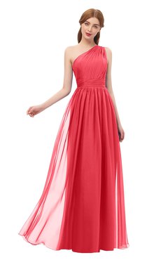 ColsBM Kendal Paradise Pink Bridesmaid Dresses A-line Sleeveless Half Backless Pleated Elegant One Shoulder