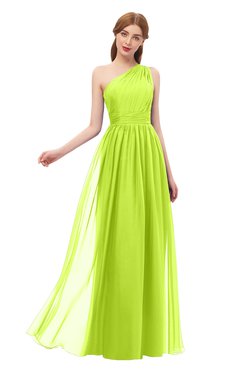 ColsBM Kendal Sharp Green Bridesmaid Dresses A-line Sleeveless Half Backless Pleated Elegant One Shoulder