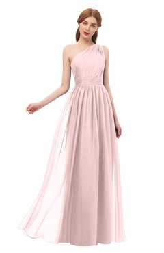 ColsBM Kendal Veiled Rose Bridesmaid Dresses A-line Sleeveless Half Backless Pleated Elegant One Shoulder
