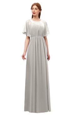 ColsBM Darcy Hushed Violet Bridesmaid Dresses Pleated Modern Jewel Short Sleeve Lace up Floor Length