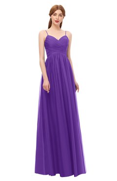 ColsBM Rian Deep Lavender Bridesmaid Dresses Sleeveless Ruching A-line Glamorous Half Backless Spaghetti