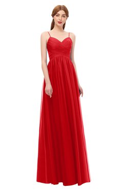 ColsBM Rian Flame Scarlet Bridesmaid Dresses Sleeveless Ruching A-line Glamorous Half Backless Spaghetti