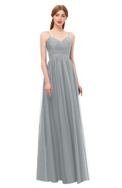 ColsBM Rian Frost Grey Bridesmaid Dresses Sleeveless Ruching A-line Glamorous Half Backless Spaghetti