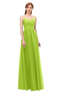 ColsBM Rian Green Glow Bridesmaid Dresses Sleeveless Ruching A-line Glamorous Half Backless Spaghetti