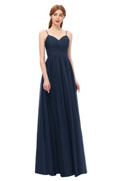 ColsBM Rian Navy Blue Bridesmaid Dresses Sleeveless Ruching A-line Glamorous Half Backless Spaghetti