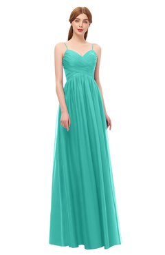 ColsBM Rian Turquoise G97 Bridesmaid Dresses Sleeveless Ruching A-line Glamorous Half Backless Spaghetti