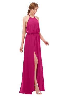 ColsBM Jackie Beetroot Purple Bridesmaid Dresses Casual Floor Length Halter Split-Front Sleeveless Backless