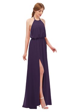 ColsBM Jackie Blackberry Cordial Bridesmaid Dresses Casual Floor Length Halter Split-Front Sleeveless Backless