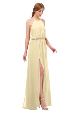 ColsBM Jackie Cornhusk Bridesmaid Dresses Casual Floor Length Halter Split-Front Sleeveless Backless