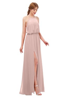 ColsBM Jackie Dusty Rose Bridesmaid Dresses Casual Floor Length Halter Split-Front Sleeveless Backless
