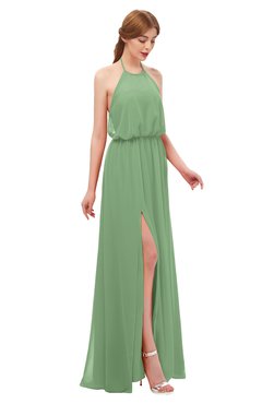 ColsBM Jackie Fair Green Bridesmaid Dresses Casual Floor Length Halter Split-Front Sleeveless Backless