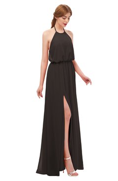 ColsBM Jackie Fudge Brown Bridesmaid Dresses Casual Floor Length Halter Split-Front Sleeveless Backless