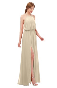 ColsBM Jackie Novelle Peach Bridesmaid Dresses Casual Floor Length Halter Split-Front Sleeveless Backless