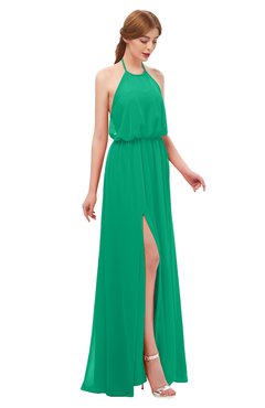 ColsBM Jackie Pepper Green Bridesmaid Dresses Casual Floor Length Halter Split-Front Sleeveless Backless