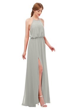 ColsBM Jackie Platinum Bridesmaid Dresses Casual Floor Length Halter Split-Front Sleeveless Backless
