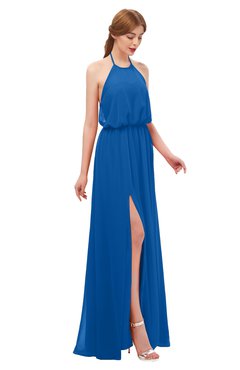 ColsBM Jackie Royal Blue Bridesmaid Dresses Casual Floor Length Halter Split-Front Sleeveless Backless