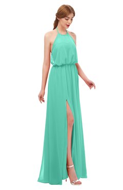 ColsBM Jackie Seafoam Green Bridesmaid Dresses Casual Floor Length Halter Split-Front Sleeveless Backless