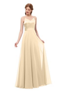 ColsBM Ocean Apricot Gelato Bridesmaid Dresses Elegant A-line Backless Floor Length Sleeveless Sash