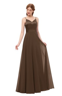 ColsBM Ocean Chocolate Brown Bridesmaid Dresses Elegant A-line Backless Floor Length Sleeveless Sash