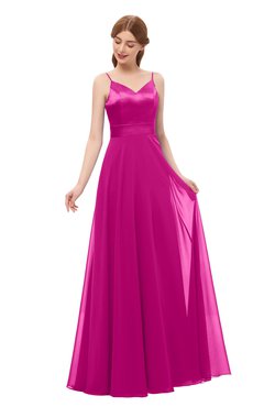 ColsBM Ocean Hot Pink Bridesmaid Dresses Elegant A-line Backless Floor Length Sleeveless Sash