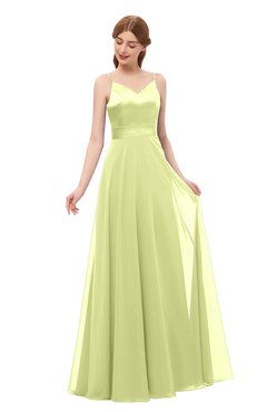 ColsBM Ocean Lime Green Bridesmaid Dresses Elegant A-line Backless Floor Length Sleeveless Sash