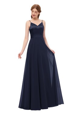 ColsBM Ocean Peacoat Bridesmaid Dresses Elegant A-line Backless Floor Length Sleeveless Sash
