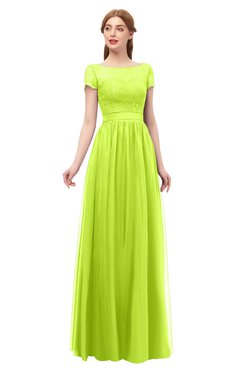 ColsBM Ellery Sharp Green Bridesmaid Dresses A-line Half Backless Elegant Floor Length Short Sleeve Bateau