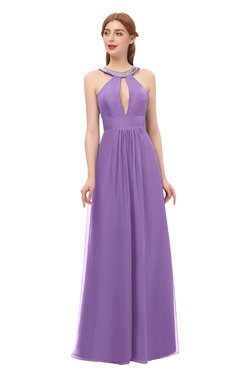ColsBM Jayda Hyacinth Bridesmaid Dresses Zipper Halter Glamorous Sleeveless Crystals Floor Length