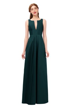 ColsBM Jayla Blue Green Bridesmaid Dresses Sleeveless Sexy Zipper V-neck Floor Length Pleated