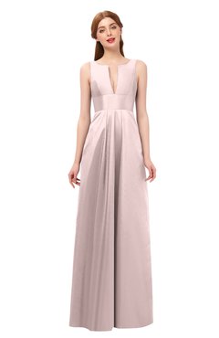 ColsBM Jayla Crystal Pink Bridesmaid Dresses Sleeveless Sexy Zipper V-neck Floor Length Pleated