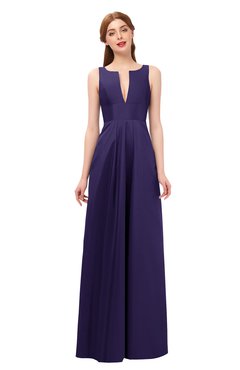 ColsBM Jayla Mulberry Purple Bridesmaid Dresses Sleeveless Sexy Zipper V-neck Floor Length Pleated