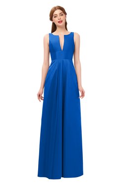 ColsBM Jayla Royal Blue Bridesmaid Dresses Sleeveless Sexy Zipper V-neck Floor Length Pleated
