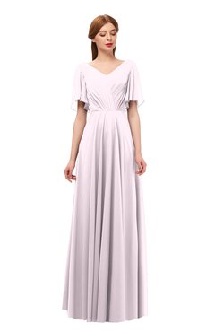 ColsBM Storm Blush Bridesmaid Dresses Lace up V-neck Short Sleeve Floor Length A-line Glamorous