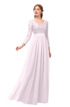 ColsBM Cyan Blush Bridesmaid Dresses Sexy A-line Long Sleeve V-neck Backless Floor Length