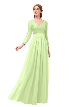 ColsBM Cyan Butterfly Bridesmaid Dresses Sexy A-line Long Sleeve V-neck Backless Floor Length