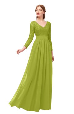 ColsBM Cyan Green Oasis Bridesmaid Dresses Sexy A-line Long Sleeve V-neck Backless Floor Length