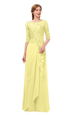 ColsBM Jody Daffodil Bridesmaid Dresses Elbow Length Sleeve Simple A-line Floor Length Zipper Lace