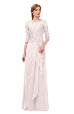 ColsBM Jody Light Pink Bridesmaid Dresses Elbow Length Sleeve Simple A-line Floor Length Zipper Lace
