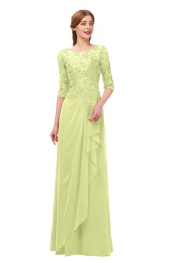 ColsBM Jody Lime Green Bridesmaid Dresses Elbow Length Sleeve Simple A-line Floor Length Zipper Lace