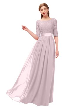 ColsBM Payton Pale Lilac Bridesmaid Dresses Sash A-line Modest Bateau Half Length Sleeve Zip up