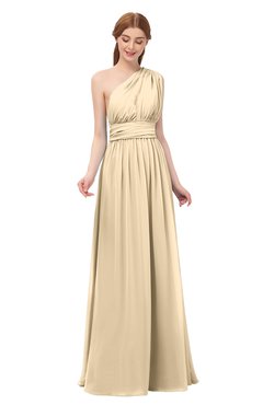 ColsBM Avery Apricot Gelato Bridesmaid Dresses One Shoulder Ruching Glamorous Floor Length A-line Backless