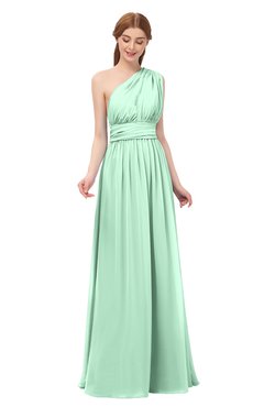 ColsBM Avery Honeydew Bridesmaid Dresses One Shoulder Ruching Glamorous Floor Length A-line Backless
