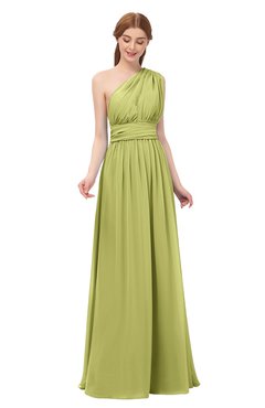 ColsBM Avery Linden Green Bridesmaid Dresses One Shoulder Ruching Glamorous Floor Length A-line Backless