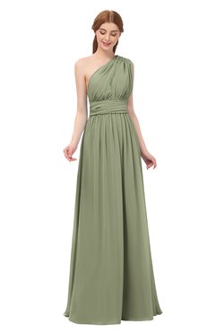 ColsBM Avery Moss Green Bridesmaid Dresses One Shoulder Ruching Glamorous Floor Length A-line Backless