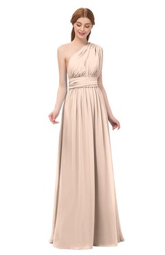 ColsBM Avery Peach Puree Bridesmaid Dresses One Shoulder Ruching Glamorous Floor Length A-line Backless